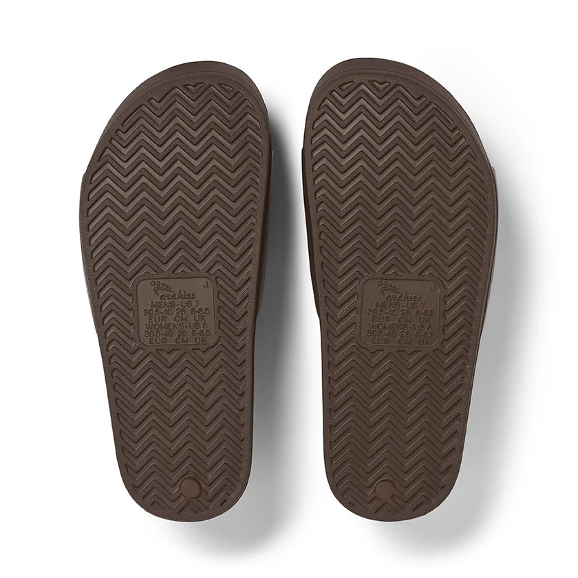 Archies Brown Arch Support Slide — Pair, bottom view