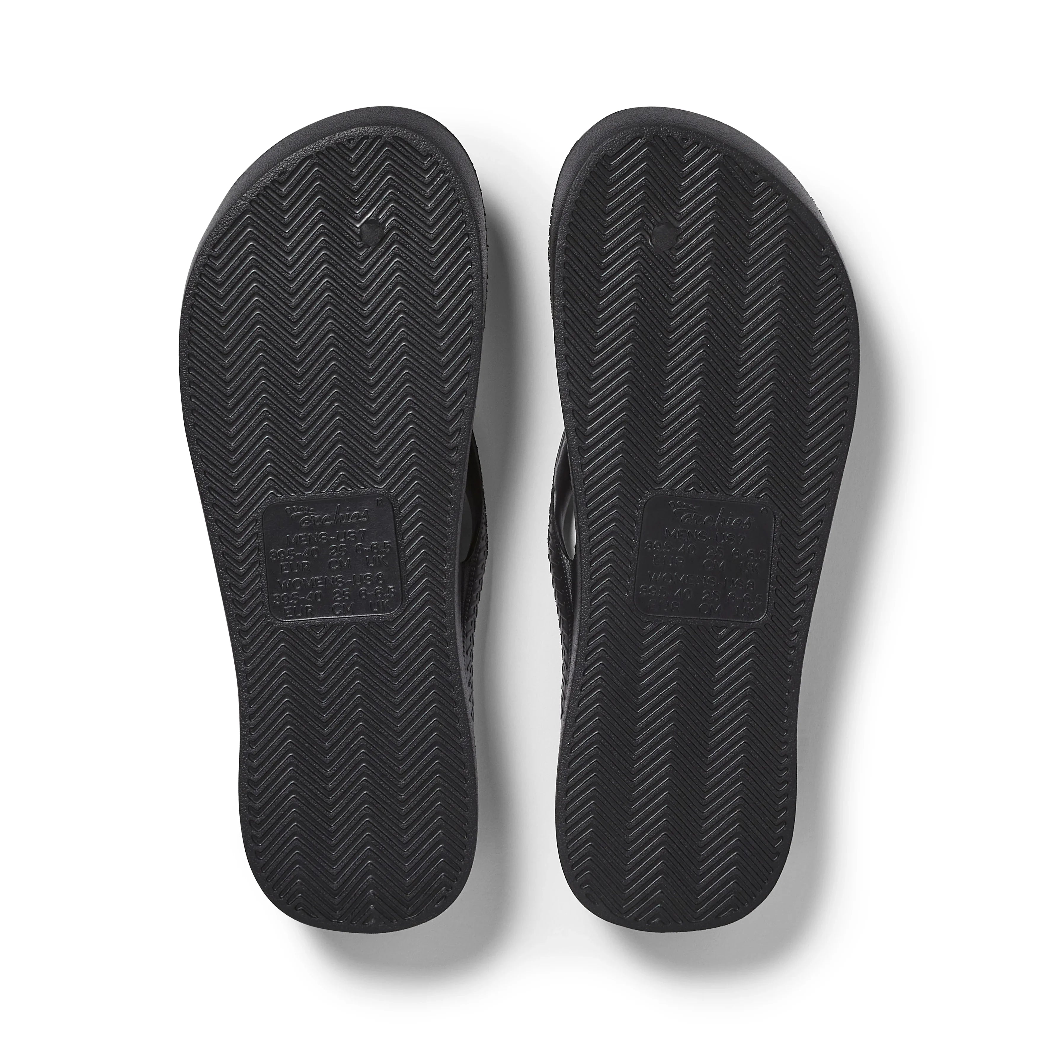 Black Archies Arch Support Flip Flops angle 05