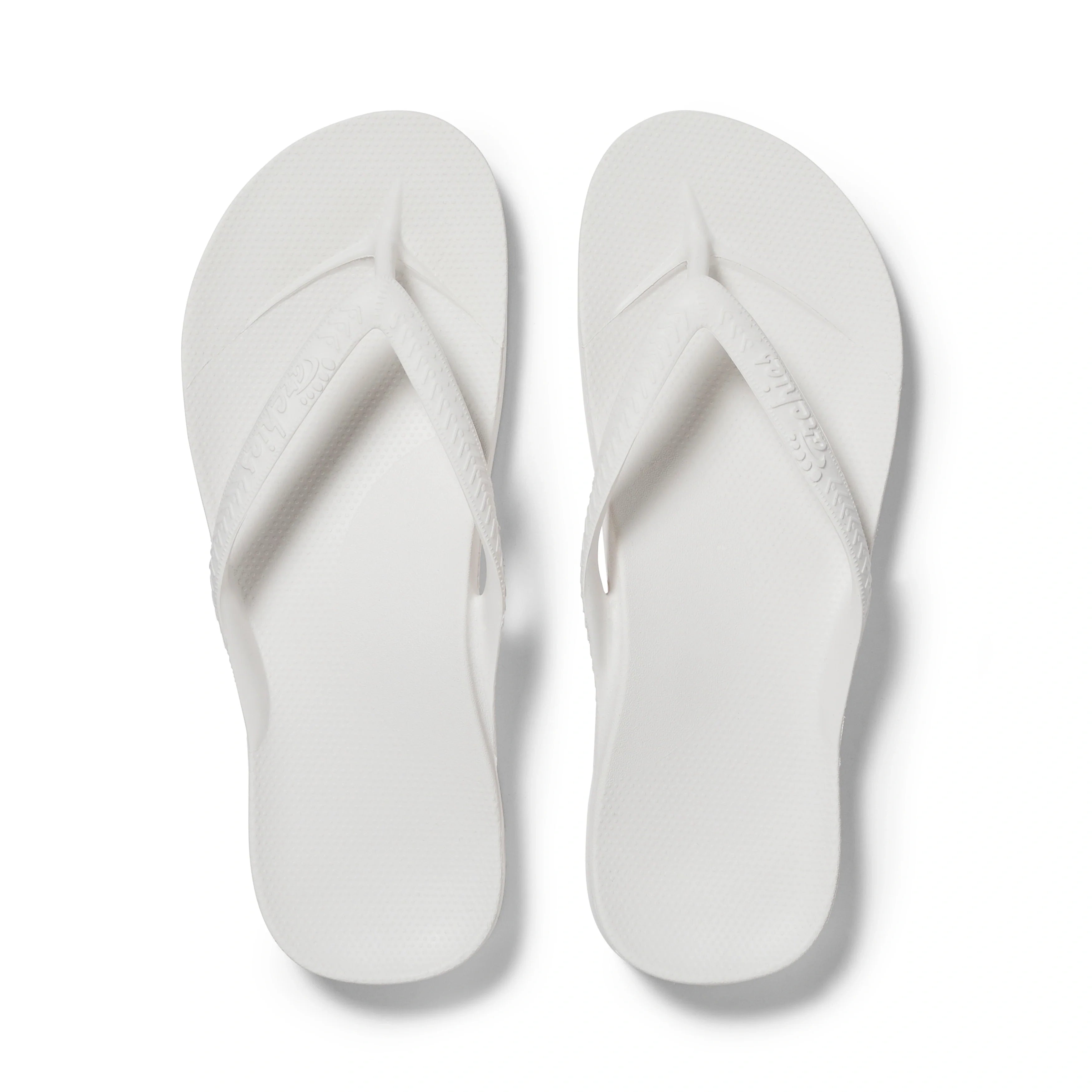 White Archies Arch Support Flip Flops angle 01