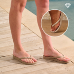Taupe Crystal Archies Arch Support Flip Flops 